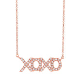 0.15ct 14k Rose Gold Diamond "XOXO" Pendant